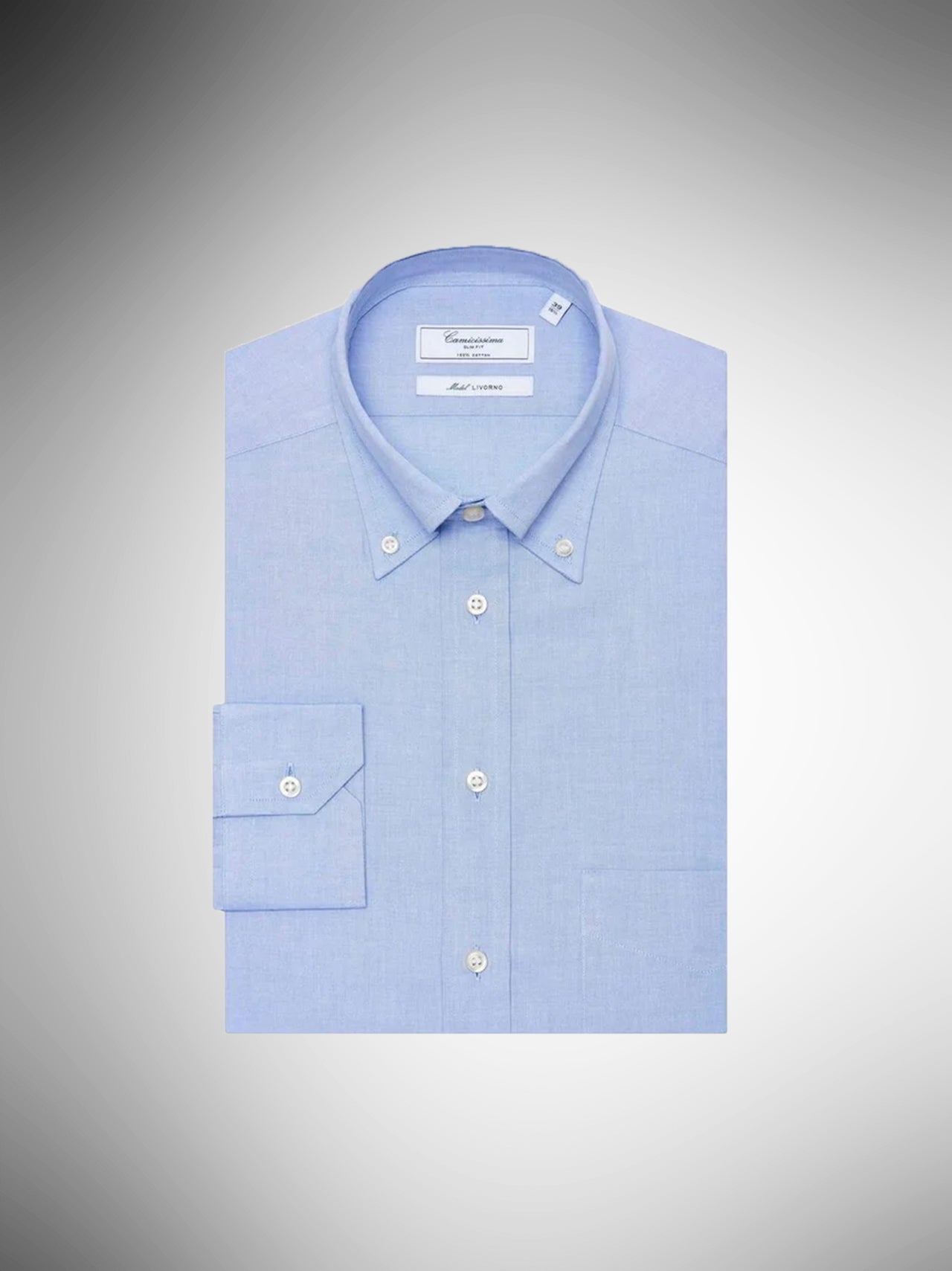 Camicia non iron azzurra, slim porto francese