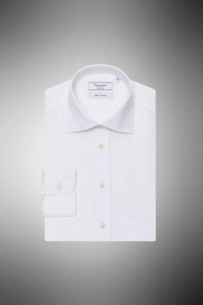 Camicia permanent bianca, con taschino, slim modena francese modena francese
