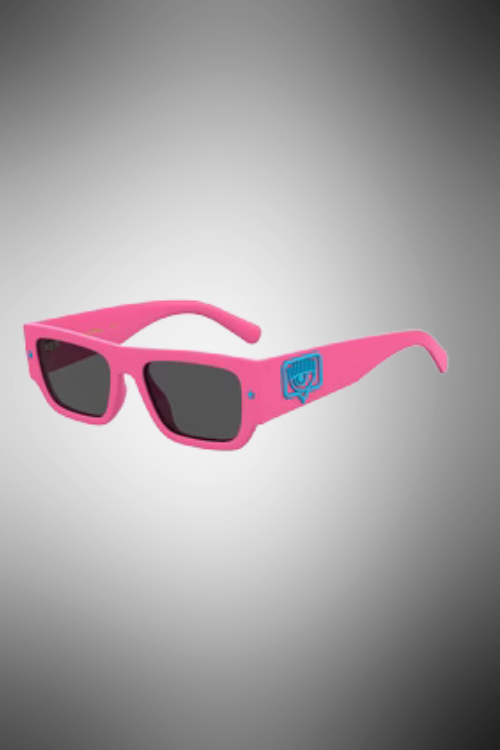 Occhiali Da Sole Rettangolari Chiara Ferragni Rosa Con Lenti Grigie