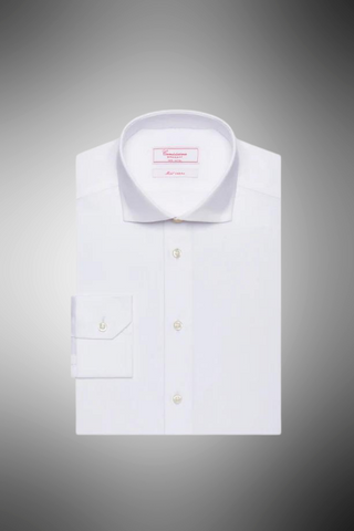 Camicia permanent bianca, con taschino, slim modena francese
