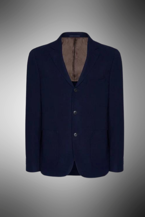 Cotton stretch sport jacket blu navy blue navy