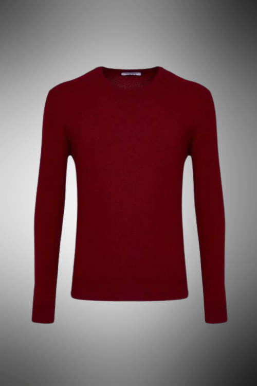 Maglia scollo a v rosso misto cachemire