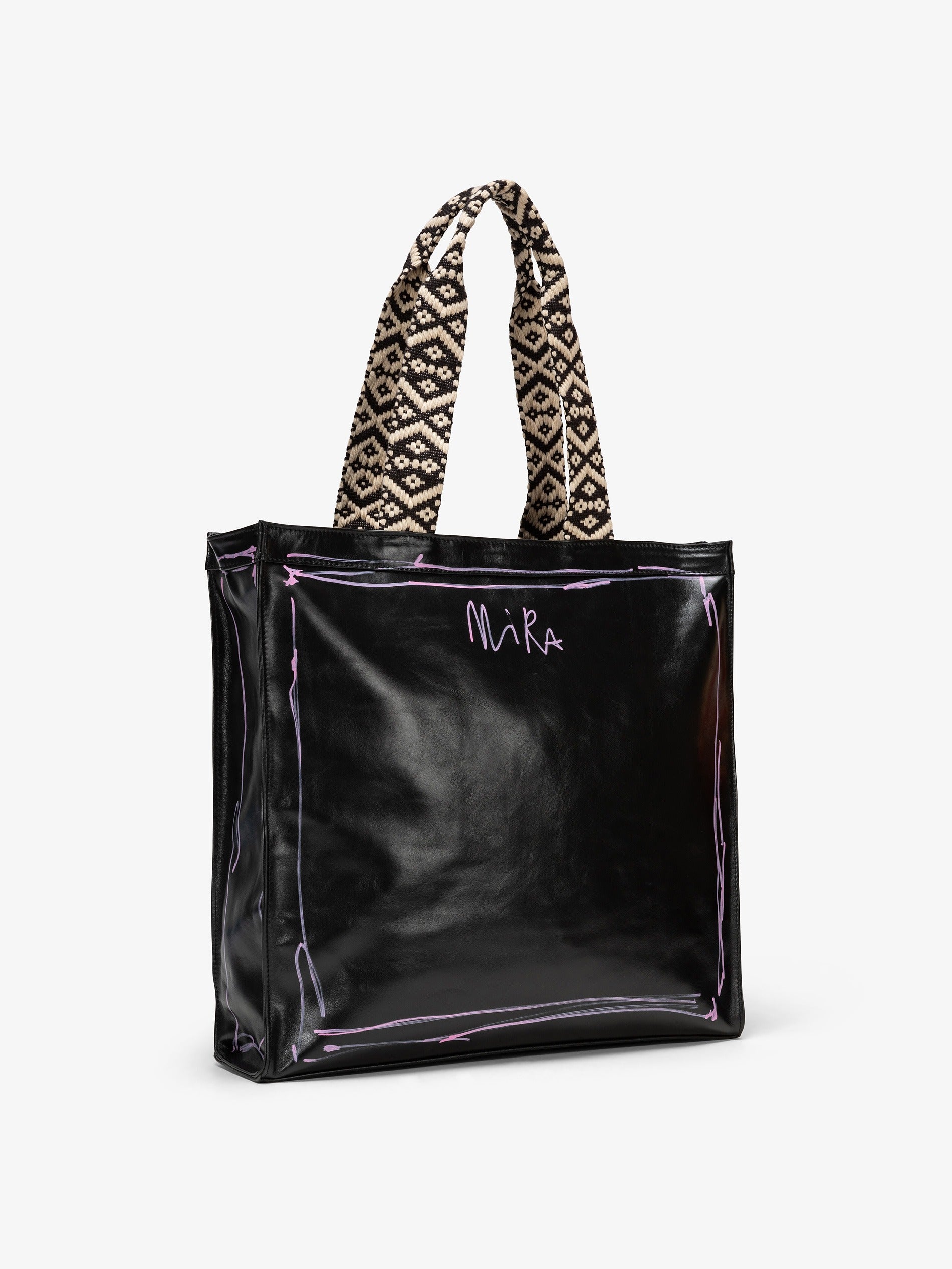 SHOPPING BAG BLACK GLOSSY - STREET