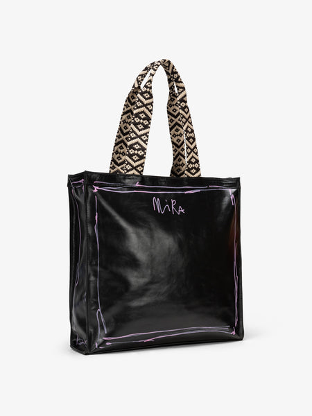 SHOPPING BAG BLACK GLOSSY - STREET