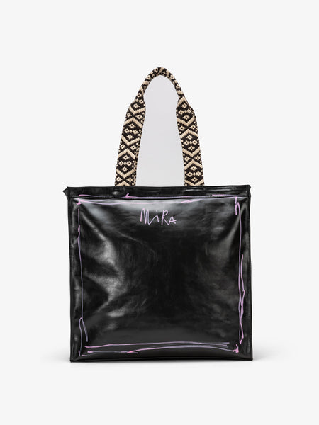 SHOPPING BAG BLACK GLOSSY - STREET