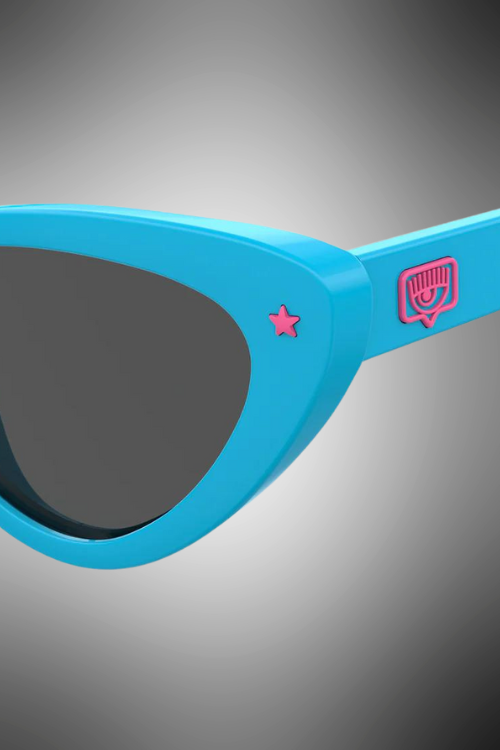 Occhiali Da Sole A Farfalla Sexy Eye Chiara Ferragni Azzurri Con Lenti Grigie