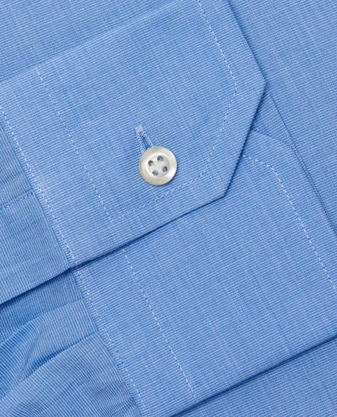 Camicia permanent azzurra, con taschino, slim caserta francese
