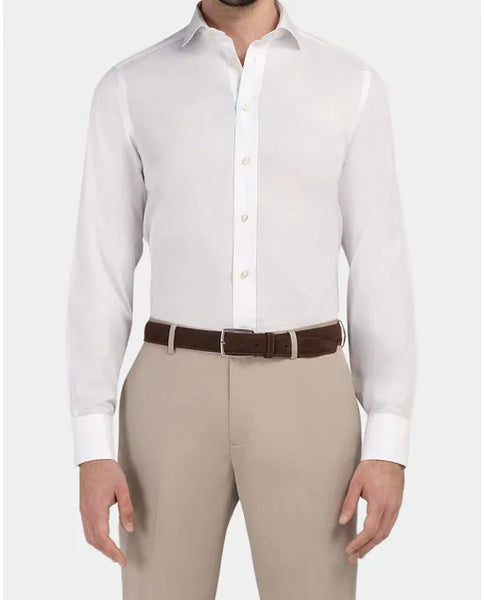 Camicia permanent bianca, con taschino, slim modena francese modena francese