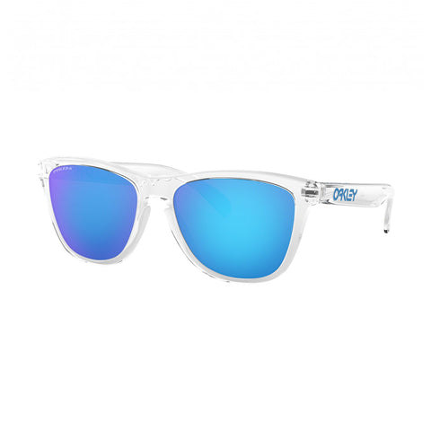 OCCHIALI DA SOLE OAKLEY FROGSKIN PERFORMANCE LIFESTYLE MONTATURA LUCIDA LENTI ZAFFIRO