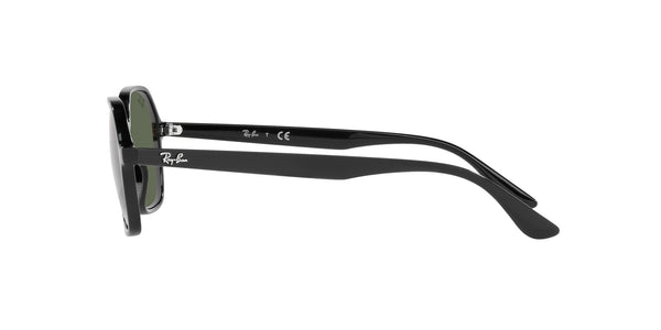OCCHIALI DA SOLE RAY-BAN UNISEX NERI CON NUOVA FORMA GEOMETRICA E LENTI VERDE SCURO