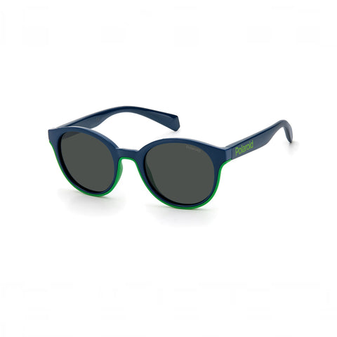 OCCHIALI DA SOLE POLAROID KIDS (4-6) OVALI BLU/VERDE CON LENTI GRIGIE