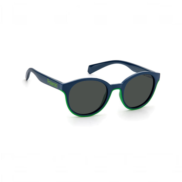 OCCHIALI DA SOLE POLAROID KIDS (4-6) OVALI BLU/VERDE CON LENTI GRIGIE