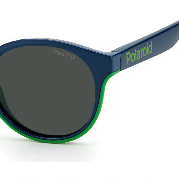 OCCHIALI DA SOLE POLAROID KIDS (4-6) OVALI BLU/VERDE CON LENTI GRIGIE