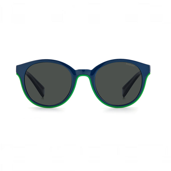 OCCHIALI DA SOLE POLAROID KIDS (4-6) OVALI BLU/VERDE CON LENTI GRIGIE