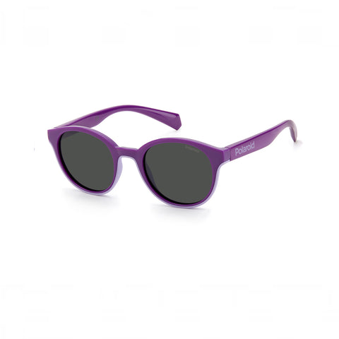 OCCHIALI DA SOLE POLAROID KIDS (4-6) OVALI VIOLA/LILLA CON LENTI GRIGIE