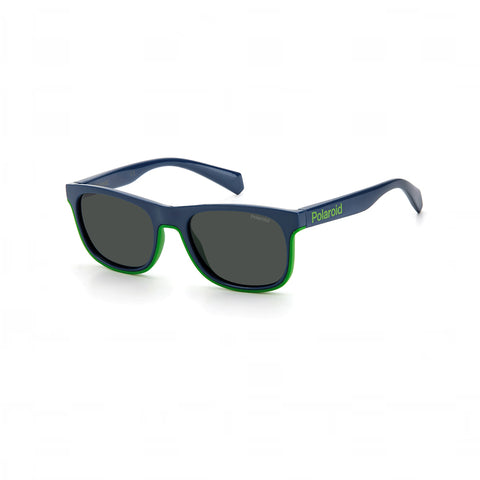 OCCHIALI DA SOLE POLAROID KIDS (4-6) RETTANGOLARI BLU/VERDE CON LENTI GRIGIE