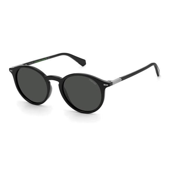 OCCHIALI DA SOLE UNISEX ROTONDI NERI CON LENTI POLARIZZATE