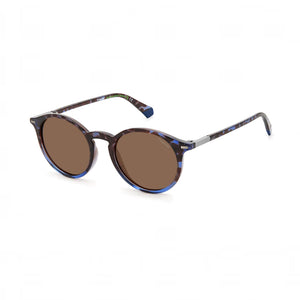 OCCHIALI DA SOLE POLAROID UNISEX ROTONDI HAVANA BLUE CON LENTI POLARIZZATE