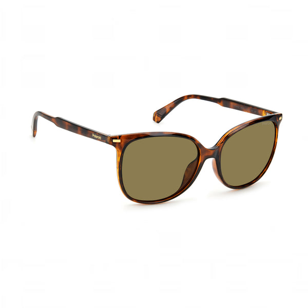 OCCHIALI DA SOLE POLAROID DONNA SQUADRATI HAVANA CON LENTI POLARIZZATE BRONZO