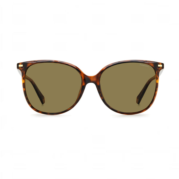 OCCHIALI DA SOLE POLAROID DONNA SQUADRATI HAVANA CON LENTI POLARIZZATE BRONZO