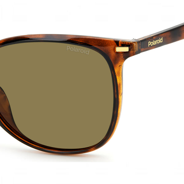 OCCHIALI DA SOLE POLAROID DONNA SQUADRATI HAVANA CON LENTI POLARIZZATE BRONZO