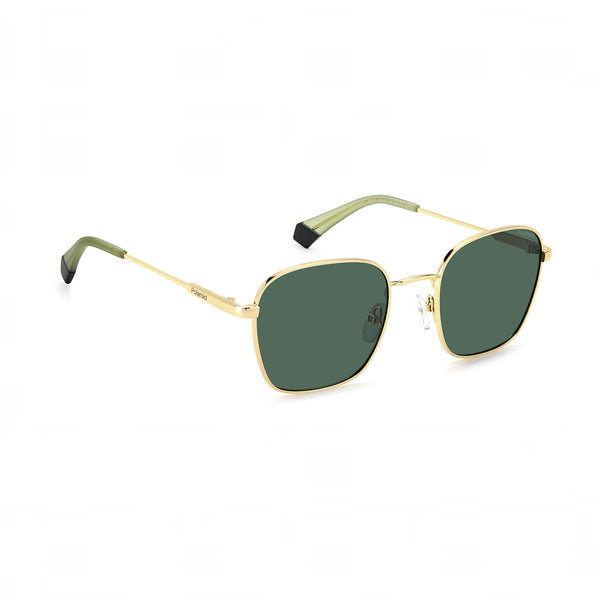 OCCHIALI DA SOLE POLAROID UNISEX SQUADRATI COLOR ORO CON LENTI POLARIZZATE VERDI