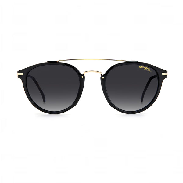 OCCHIALI DA SOLE CARRERA DONNA OVALI NERO/ORO CON LENTI SFUMATE GRIGIO
