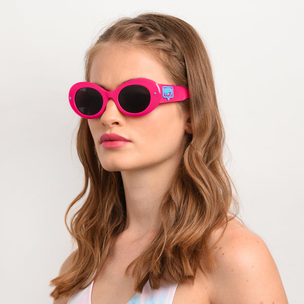 OCCHIALI DA SOLE OVALI L.A. EYE CHIARA FERRAGNI ROSA CON LENTI GRIGIE