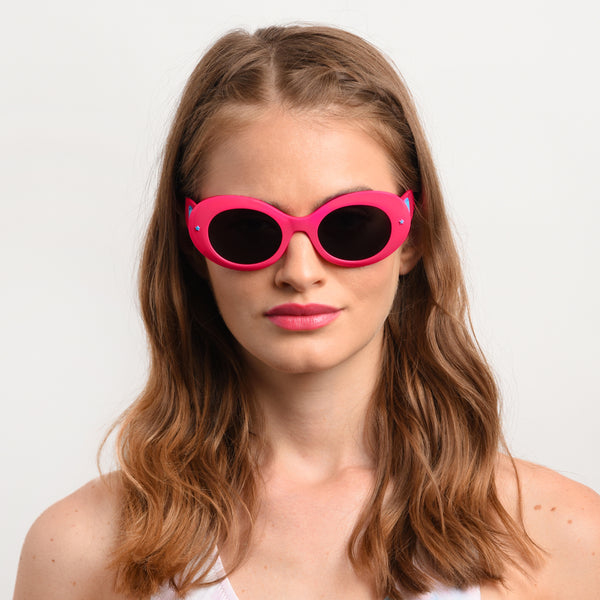 OCCHIALI DA SOLE OVALI L.A. EYE CHIARA FERRAGNI ROSA CON LENTI GRIGIE