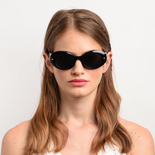 OCCHIALI DA SOLE OVALI L.A. EYE CHIARA FERRAGNI NERI CON LENTI GRIGIE