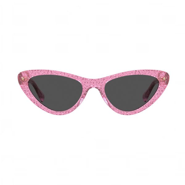 OCCHIALI DA SOLE A FARFALLA SEXY EYE CHIARA FERRAGNI ROSA TRASPARENTE CON GLITTER E LENTI GRIGIE