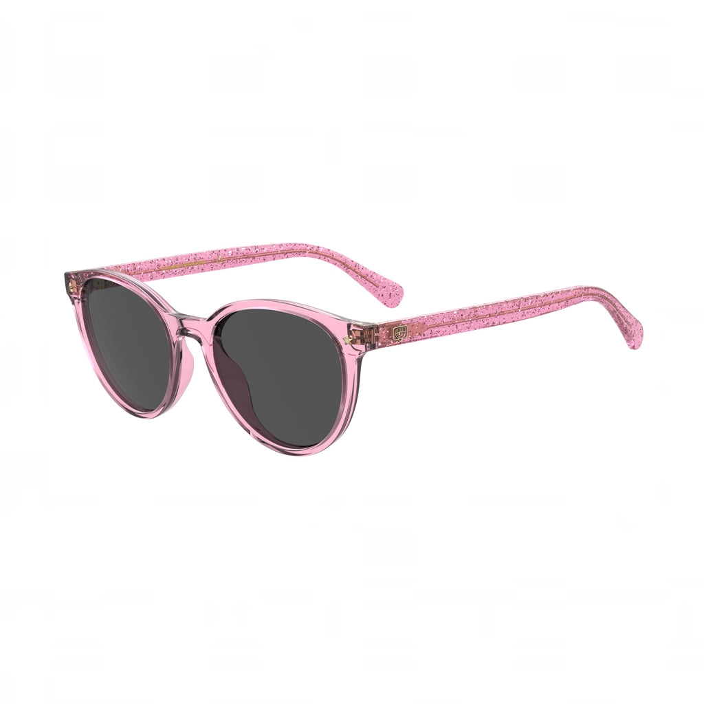OCCHIALI DA SOLE OVALI CHIARA FERRAGNI ROSA TRASPARENTE CON LENTI GRIGIE
