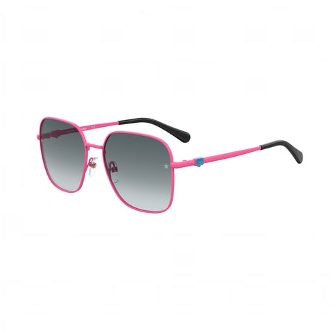 OCCHIALI DA SOLE SQUADRATI CHIARA FERRAGNI IN ACCIAIO INOSSIDABILE ROSA E LENTI GRIGIE SFUMATE