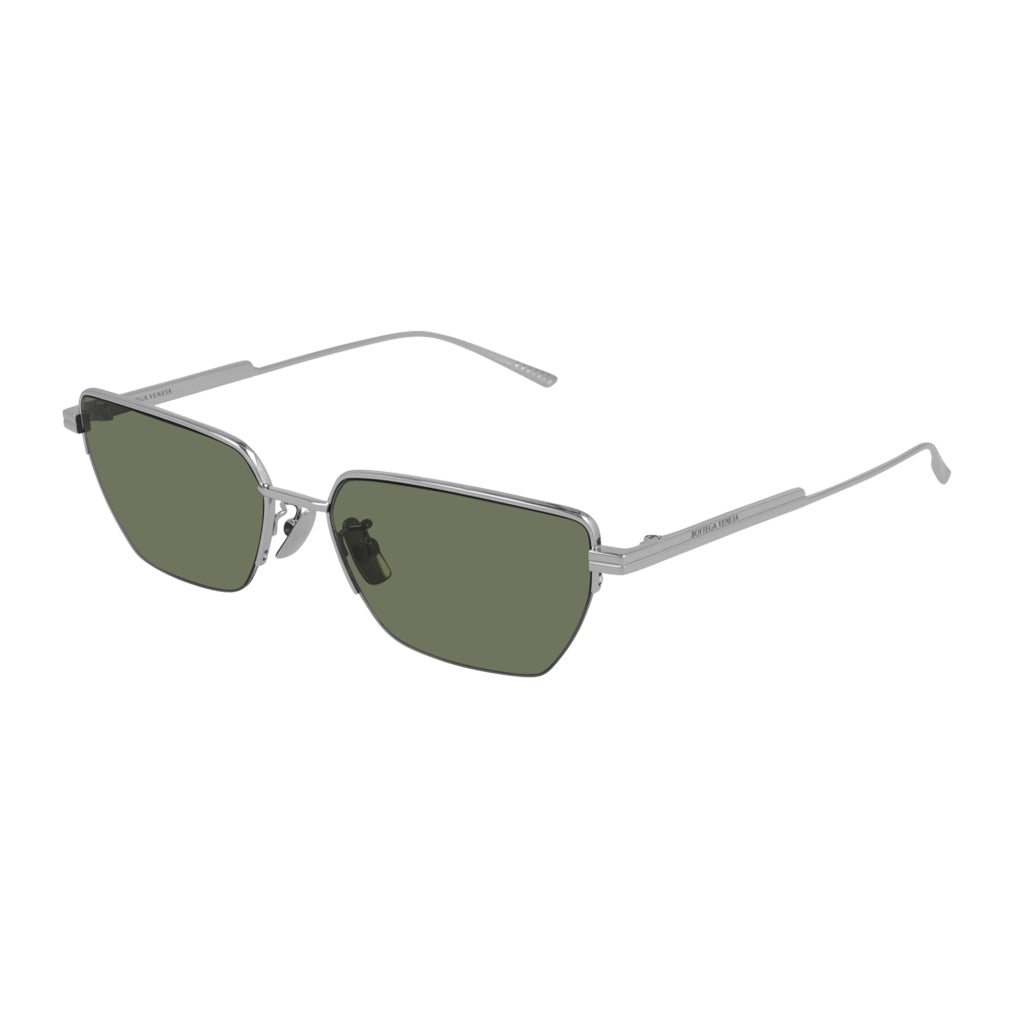 Occhiali da sole bottega veneta unisex silver con lenti verdi