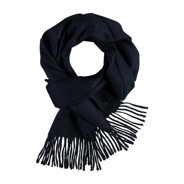SCIARPA FRAAS MISTO CACHMERE/LANA BLUE NAVY CON FRANGE