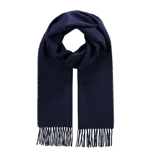 SCIARPA FRAAS MISTO CACHMERE/LANA BLUE NAVY CON FRANGE