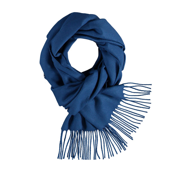 SCIARPA FRAAS CASHMINK® BLUE NAVY CON FRANGE