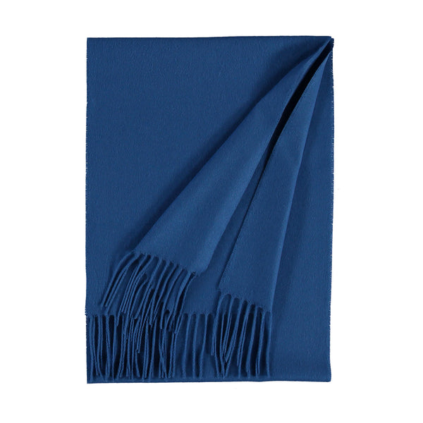 SCIARPA FRAAS CASHMINK® BLUE NAVY CON FRANGE