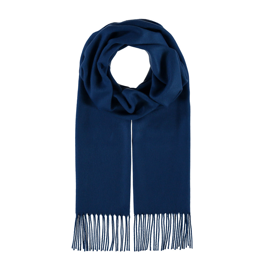 SCIARPA FRAAS CASHMINK® BLUE NAVY CON FRANGE