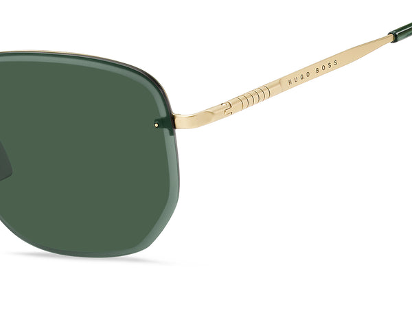 OCCHIALI DA SOLE FORMA OTTAGONALE COLOR ORO E LENTI VERDI