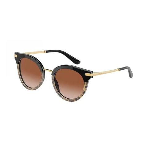 OCCHIALI D&G NERO/STAMPA LEO CON LENTI MARRONI SFUMATO