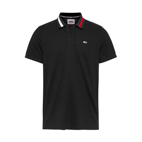 POLO NERA TH REGULAR FIT CON COLLETTO ICONICO