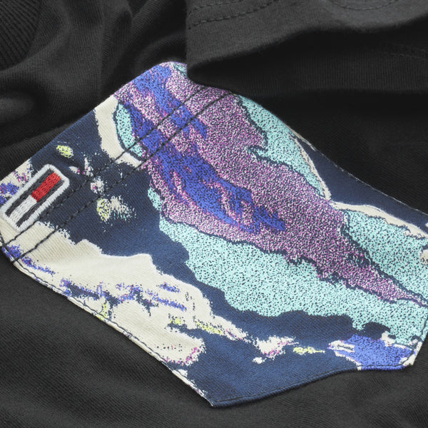 T-SHIRT TH NERA CON TASCA FANTASIA A CONTRASTO