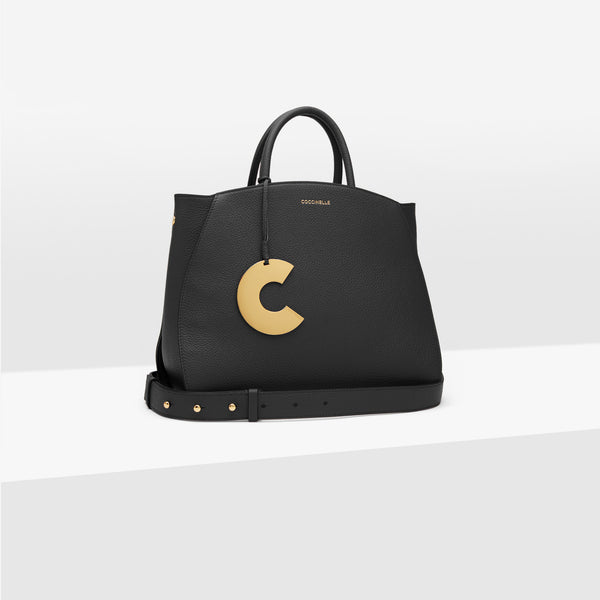 BORSA COCCINELLE CONCRETE MEDIUM NERA