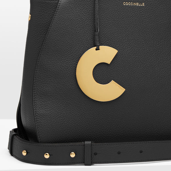 BORSA COCCINELLE CONCRETE MEDIUM NERA