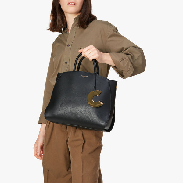 BORSA COCCINELLE CONCRETE MEDIUM NERA