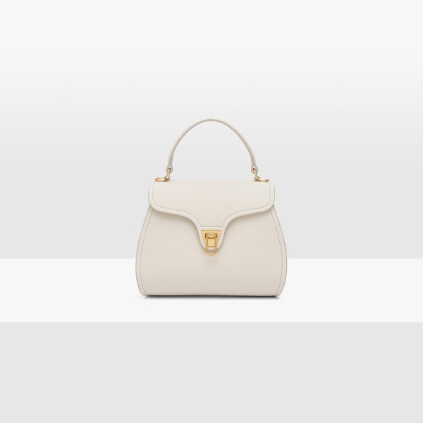 BORSA COCCINELLE MARVIN MINI LAMBSKIN WHITE