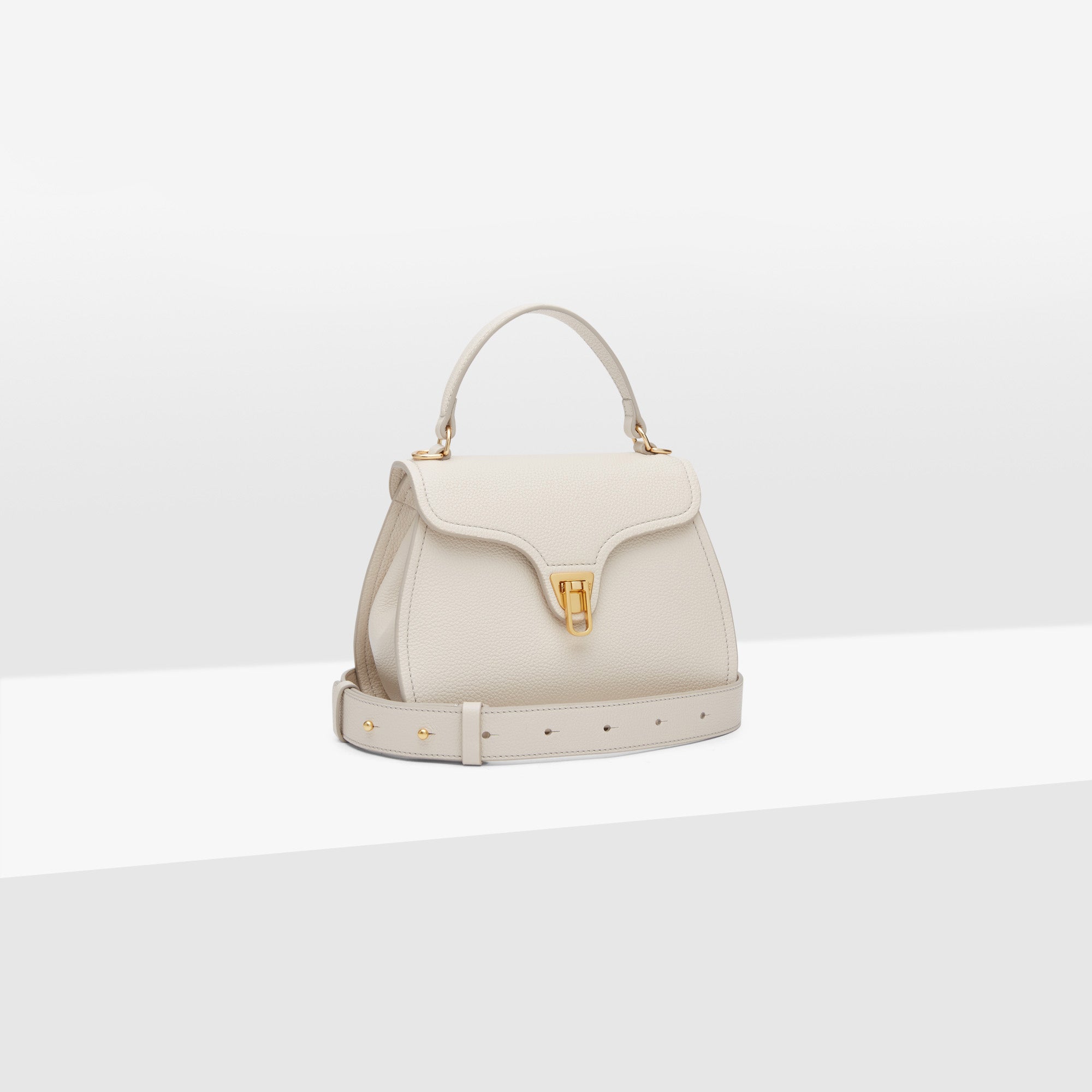 BORSA COCCINELLE MARVIN MINI LAMBSKIN WHITE