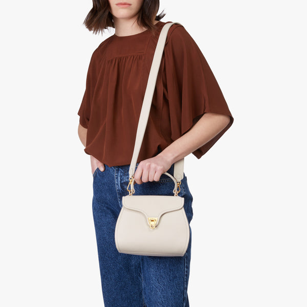 BORSA COCCINELLE MARVIN MINI LAMBSKIN WHITE