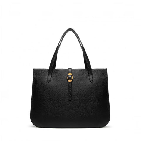 BORSA COCCINELLE CON PELLE A GRANA COLORE NERO